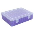 thumbnail image 4 of Caja de almacenamiento de joyería transparente, estuche de almacenamiento de joyería, 30 compartimentos, práctico con tapa, contenedor de cuentas para Púrpura, 4 of 9