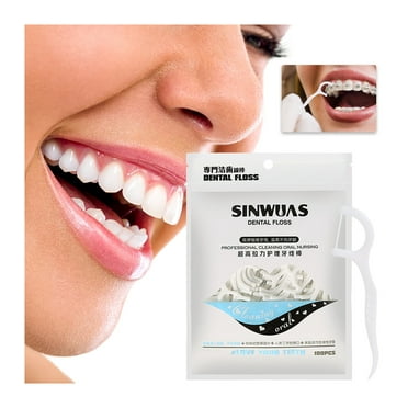 Ultra-fine Floss Cleaning Oral Care Flat Line Arch Toothpick Line Flossing Stick 100PCS