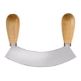 thumbnail image 2 of HIC's Mezzaluna Rocking Vegetable Chopper and Mincing Knife, 6.75-Inch Stainless Steel Blade with Wooden Handles, 2 of 2