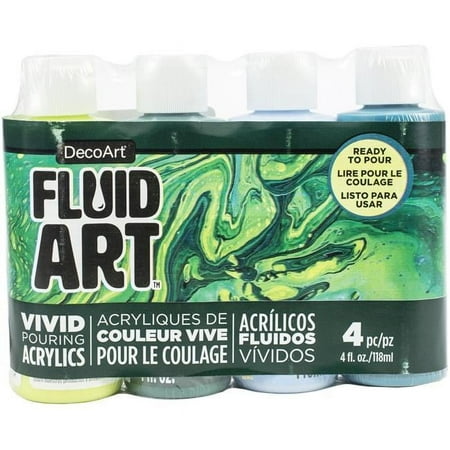 UPC: 0766218120113 | Deco Art DASK542 FluidArt Paint Pouring Value Pack – Jungle – Pack of 4