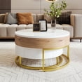 thumbnail image 3 of Modern Round Lift-top Nesting Coffee Tables with 2 Drawers, 3 of 19