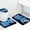 Dark Blue, variant on Floleo 3-Piece Polyester Bathroom Set with Tissue Box Cover