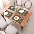 thumbnail image 6 of YFYANG Washable Heat-Resistant Placemats, 70% PVC/30% Polyester, Brown Vintage Floral Pattern Kitchen Table Mat, 12" x 18" 6 Piece, 6 of 6