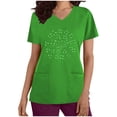thumbnail image 3 of BiZtdJrK St Patricks Day Scrubs for Women Novelty Saint Patricks Day Nurse Shirt Casual Short Sleeve V Neck Nursing Tops Green XXL Sales of The Day Clearance Prime, 3 of 7