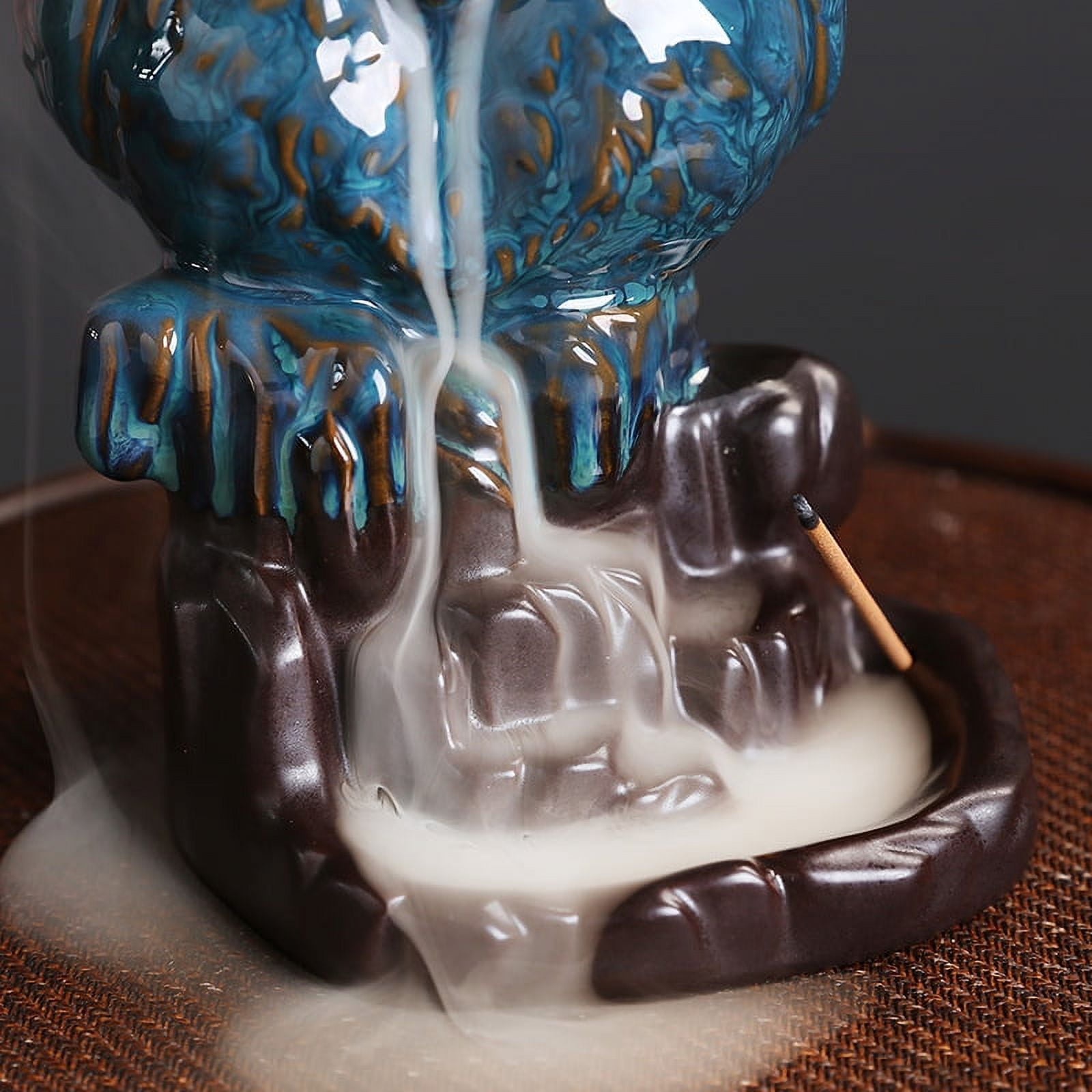 Ceramic Reflux Incense Burner Holder Owl Waterfall Incense Holder