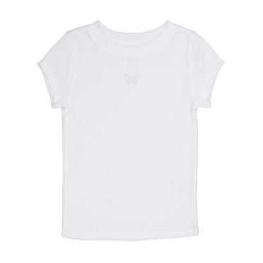 Wonder Nation Girls Cutout Rib Tee, Sizes 4-18 & Plus