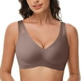 thumbnail image 2 of HOWPAY Full Coverage Bras for Women Wireless Push up No Underwire Supportive Stretch Sports Pullover Bralettes Comfortable Soft T-Shirt Bra Grey M, 2 of 7
