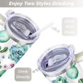 thumbnail image 5 of 40oz Cactus Flower 60x80 Stainless Steel Flip Straw Tumbler Spill Proof Travel Cup Double Wall Vacuum Insulated Coffee Mug with Top Handle, 5 of 6