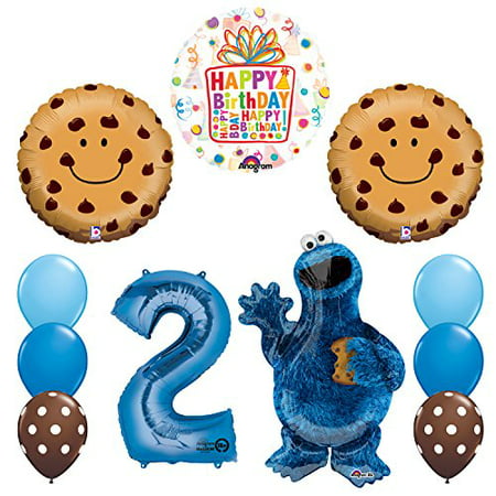 NEW! Sesame Street Cookie Monsters 2nd Birthday party supplies and Balloon Decorations