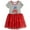 Red/gray, variant on Miraculous Ladybug Big Girls Tulle Dress Little Kid to Big Kid