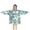 Teal Daisy Flower, variant on Teal Daisy Flower Pattern Blanket Hoodies for Kids 6-13YR Oversize Wearable Blanket Hoodies for Boys Girls Teens