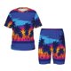 thumbnail image 1 of Balery Beach with Palm Trees Conjunto de Pijama Infantil de Manga Corta con Estampado – Ropa de Dormir de Algodón Suave-3X-Large, 1 of 6