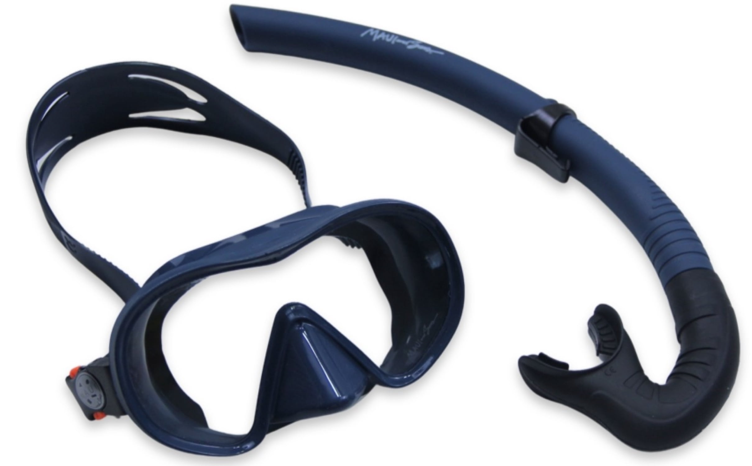 Maui and Sons High-End Silicone Pro Diving Kit w/Snorkel Mask Adult One Size Fits All Blue