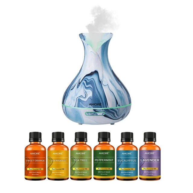 Hydro Dipped Ultrasonic Aromatherapy Diffuser With Essential Oil Gift Set