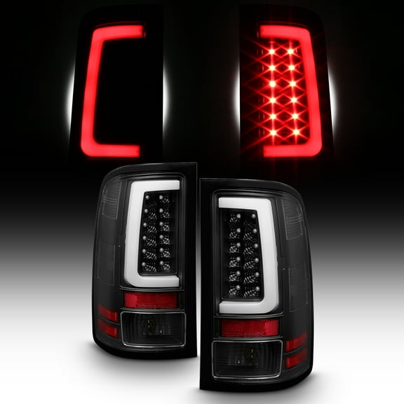 AKKON - For 2007-2013 GMC Sierra 1500 2500 3500 HeavyDuty Tube LED Black Tail Lights Lamps Pair Left Right