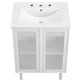 thumbnail image 5 of Calla 24" Perforated Metal Bathroom Vanity in White White, 5 of 11