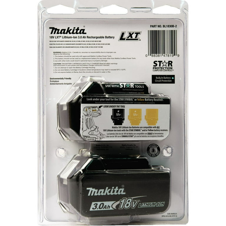 Batterie pour outil sans fil 18V Li-Ion LXT 3,0 Ah avec indicateur de  charge - MAKITA BL1830B ❘ Bricoman