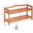 thumbnail image 4 of Giantex 2-Tier Wood Shoe Rack Entryway Shoe Shelf Storage Organizer for Hallway, Bathroom, Living Room Free Standing Shoe Racks with Metal Side Hangers, 4 of 8
