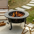 thumbnail image 2 of Outvue 36 inch Metal Fire Pit with 2 Grill and Lid for Outside, Garden, 2 of 6