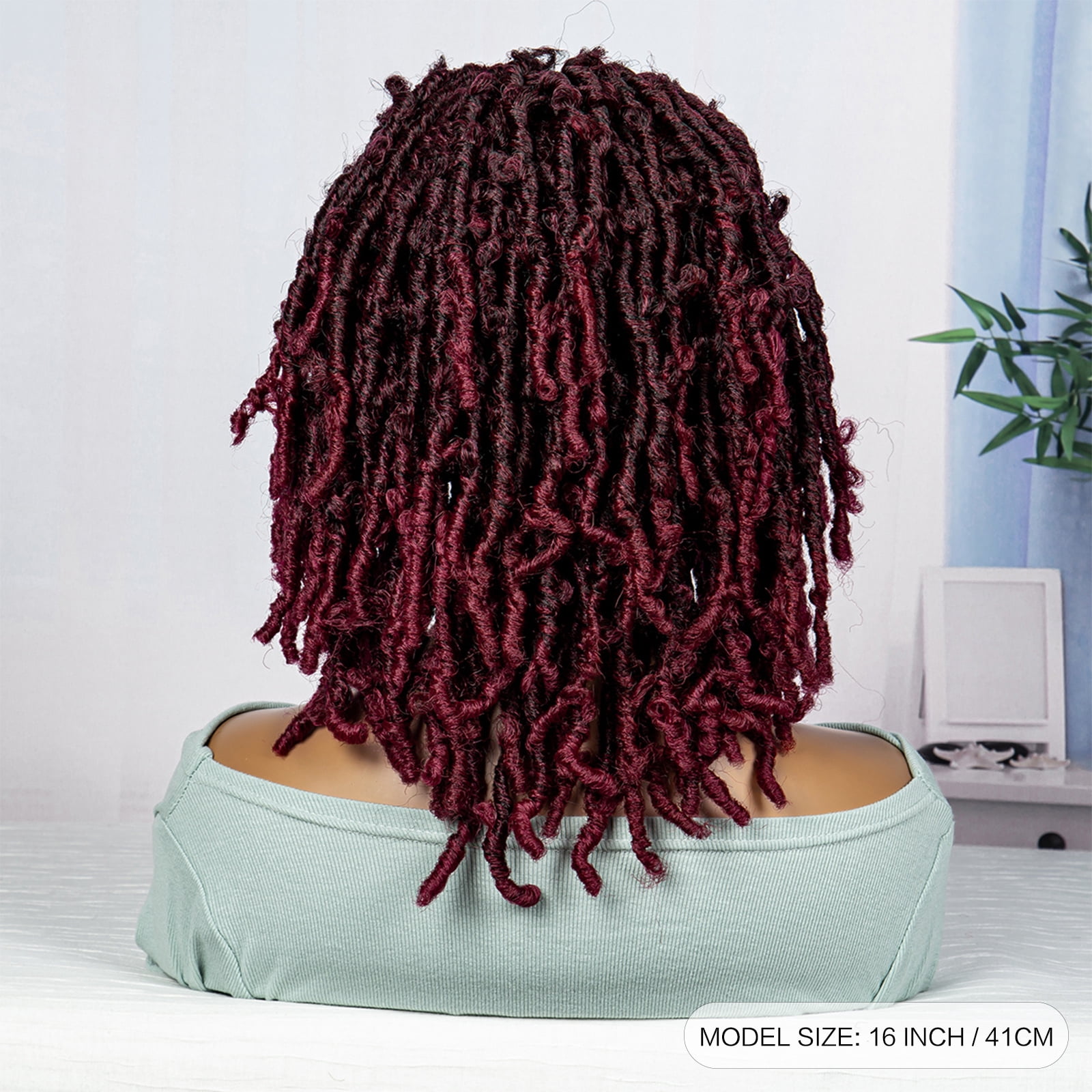 Braided Wigs for Black Women Synthetic Lace Front Wigs Knotless Box Braided Wigs Lightweight Butterfly Faux Locs Braid Braiding Hair Wigs (1B/BUG Color)