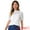 White, variant on DARING DIVA Women's Lace Tops Mock Neck Puff Short Sleeve Floral Blouses XS White