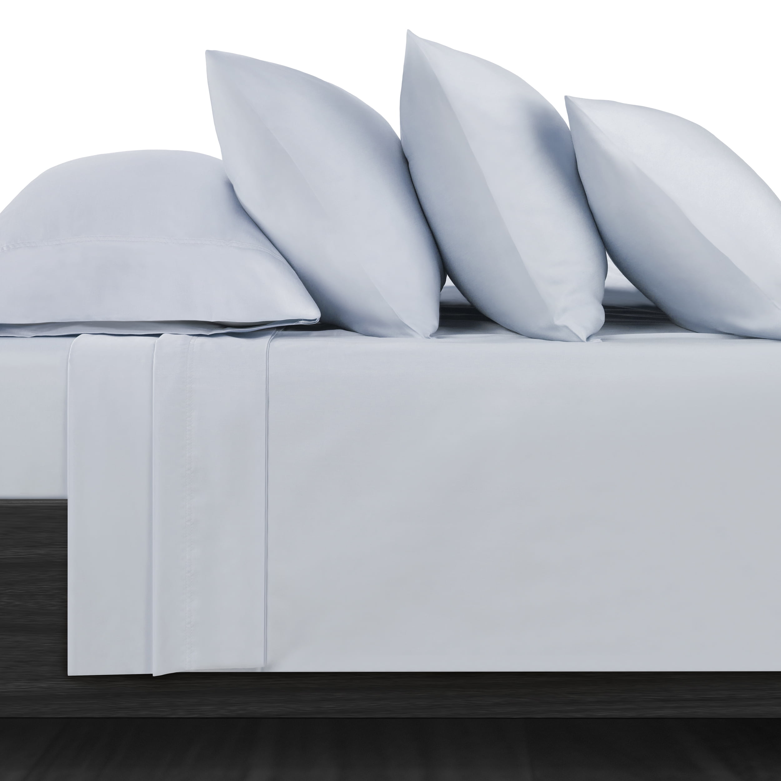 Serta 6-Piece 800 Thread Count Light Blue Cotton Rich Adult Bed Sheet Set, Queen - Deep Pocket