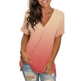 thumbnail image 6 of Women's Tops Plus Size Short Sleeve Casual V-neck Short Sleeve Loose T-shirt Tops Summer Plus Size Tunic Blouse Tops 2025, 6 of 8