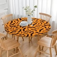thumbnail image 3 of Elastic Hem Round Tablecloth Halloween Pumpkin - 52 Inch Fitted Cover for Spooky Dining Party, 3 of 6