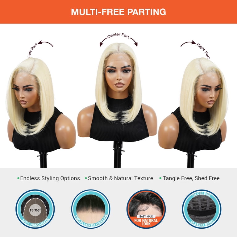 GLAM21USA HD Lace Front Bob Wig 13X6 Transparent Lace  display picture 2