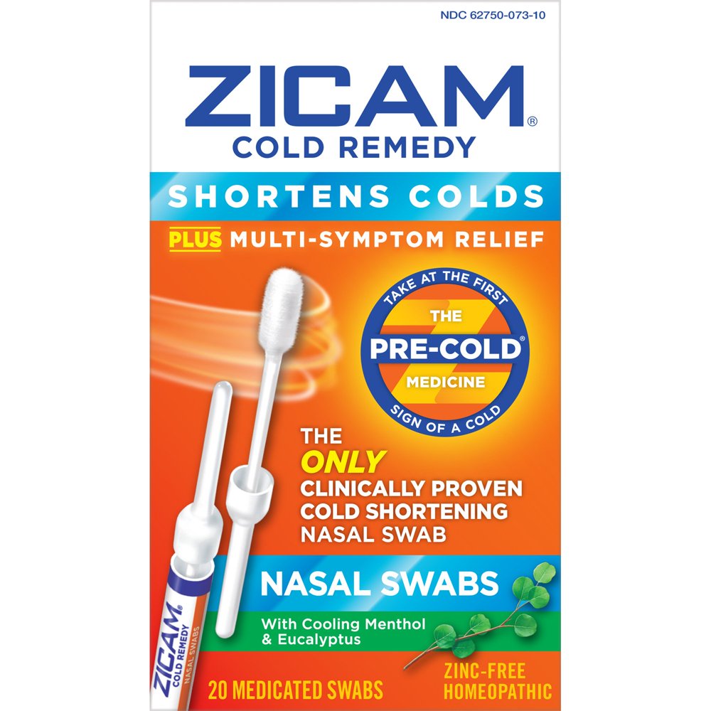 Zicam Cold Remedies Nasal Swabs MultiSymptom Relief with Cooling