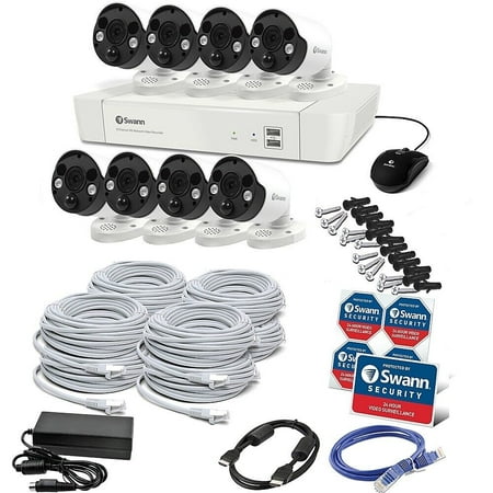 Swann - 8-Channel, 8-Camera 4K Ultra HD NVR Security System - White
