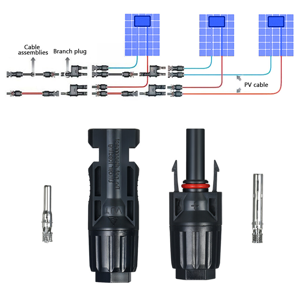 20 Pairs Male/Female Solar Panel Cable Connectors for PV System