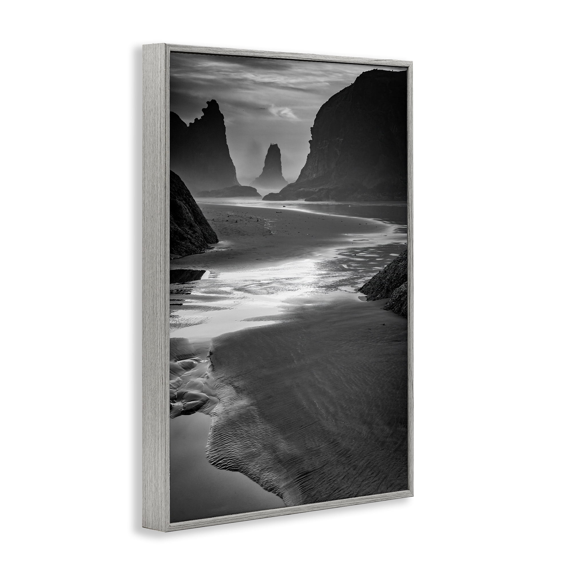 Stupell Industries Last Light On Bandon Beach Gray Framed Giclee Art, design by Rick Berk