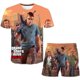thumbnail image 1 of Grand Theft Auto Conjuntos de ropa Moda de verano Camisetas de dibujos animados Pantalones cortos Trajes de 2 piezas GTA5 Disfraces de cuello redondo Suits14T Gao Jinjia LED, 1 of 2