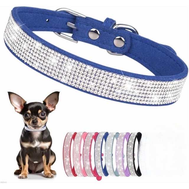 Collar de perro con diamantes de imitación para perros pequeños y medianos, con diamantes brillantes y cristales brillantes, bonita joya para cachorros, para XS, razas pequeñas y medianas, perros,