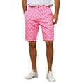 thumbnail image 1 of Pantalones cortos de hombre INSPIRE CHIC con lunares, pantalones chinos de verano para golf, frente plano, 38 rosa, 1 of 6