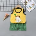 thumbnail image 2 of IROINNID Toddler Kids 2PCS Suit Cute Cartoon Print Sleeveless Vest With Casual Shorts Outfits, 2 of 4