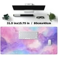 thumbnail image 2 of Desk Pad Purple Starry Sky Cute Gaming Mouse Pad Galaxy Gamer Girl Cute Pink Desk Decor Keyboard Desk Mat, Stitched Edges Desktop with Stitched Edges Non-Slip Rubber Large Computer Mat 31.5x15.7 in, 2 of 6