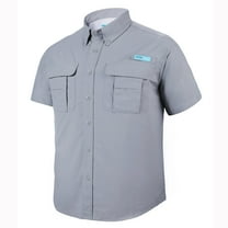 Tuna Men's Fishing UPF 50  Sun Protection Anti-Static Waterproof Breathable Quickly Dry Hiking Short Sleeve Shirts Cool Grey 02 XX-Large