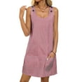 thumbnail image 3 of Summer Dress for Women Sleeveless Tank Dress with Pockets Casual Short A Line Dress Crewneck Sundress 2025 Red XL, 3 of 9