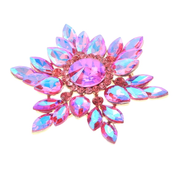 Large Crystal Flower Brooch
