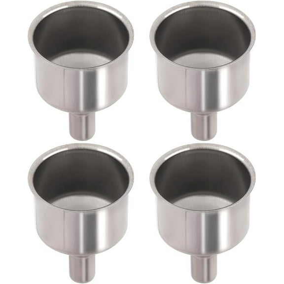 4Pcs Stainless Steel Funnel 2x1.5 Inch Small Metal Kitchen Oil Jar Funnel Multipurpose Refillable Spices Liquids Containers Funnels for Miniature Bottles Essential Oils Spices Liquids