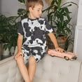 thumbnail image 4 of Fotbe Black And White Sheeps Pijama Estampada de 2 Piezas para Niños – Ropa de Dormir de Manga Corta Cómoda para Niños y Niñas, Camiseta y Shorts de Algodón-Large, 4 of 6