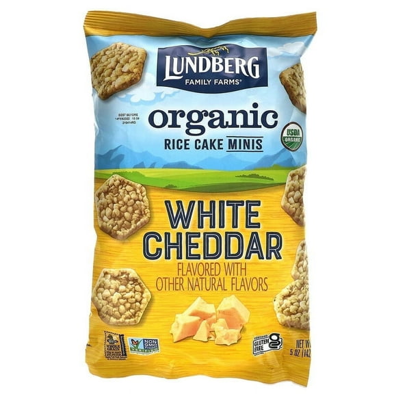 Lundberg, Organic Rice Cake Minis, White Cheddar, 5 oz Pack of 4