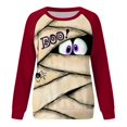 thumbnail image 6 of HCYSFG Womens Halloween Sweatshirts Mummy Casual Crewneck Long Sleeve Ribbed Drop Shoulder Relaxed Fit Pullovers Holiday Tops, 6 of 6