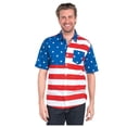 thumbnail image 2 of Tipsy Elves Red White and Blue American Flag Patriotic Button Down Shirt for Men Size X-Large, 2 of 3