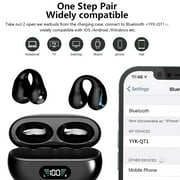 Byseng YYK-Q71 Wireless Earbuds with Open Ear Clip Headphones, Bluetooth 5.3, Black, 1 Count