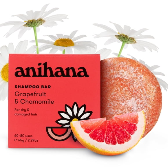 ANIHANA Barra de champú para tipos de cabello dañados y tratados con color Sin parabenos Sin crueldad Refrescante aroma a pomelo y manzanilla 2.29 oz