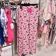 thumbnail image 1 of Pantalones de dormir bonitos de Hello Kitty con dibujos animados de estilo coreano para mujer en verano, pantalones casuales holgados y finos de color rosa para niñas, 1 of 5