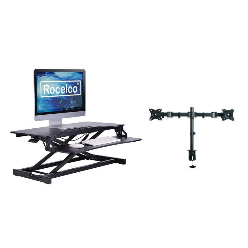 Rocelco Standing Desk Converter w/Dual 